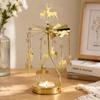 INS Style Rotating Tea Light Holder Heat Powered Stainless Steel Carousel Candle Stand for Desk Ornament
