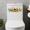 Autocollant pour abattant de WC Fleurs Autocollant Mural de Salle de Bain Adhésif DIY Imperméable Décalcomanies Florales pour Abattant de WC Décoration de Chasse d'Eau de Salle de Bain