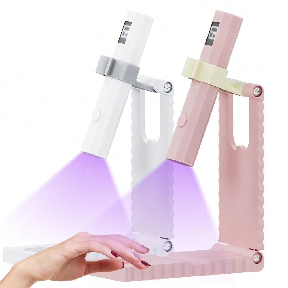 1set Handheld UV Light for Gel Nails Portable UV Nail Lamp Rechargeable LED Nail Lamp for Nails Art Desk Stand