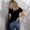 European and American spot printed crew neck T-shirt spring and summer casual short-sleeved crew neck top short-sleeved women's T-shirt