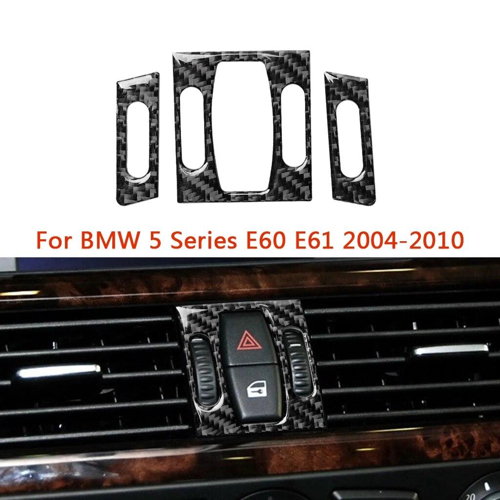 For BMW 5 Series E60 E61 2004 2005 2006 2007 2008 2009 2010 Carbon Fiber Car Interior Center Control Air Vent Outlet Cover Trim