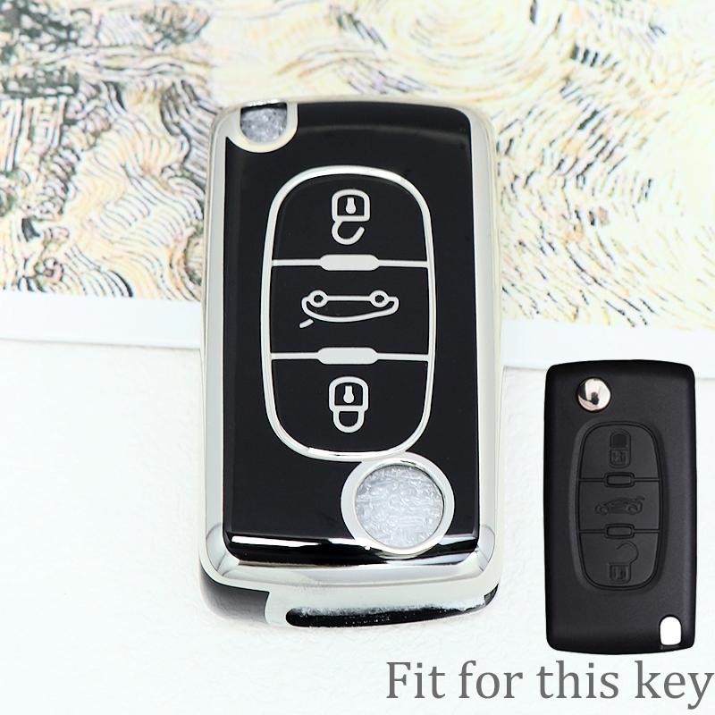 2/3 Button Key Case Cover For Citroen C-Crosser C3 C4 Picasso Berlingo Case For Peugeot Partner Tepee 207 307 308 407 Keychain