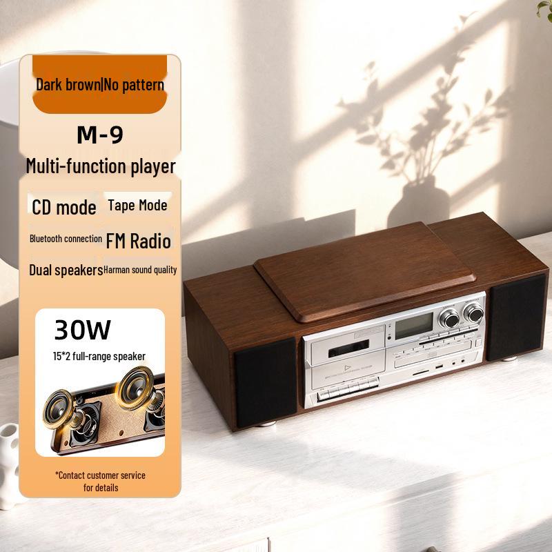 Bluetooth Retro Cassette CD Player with Harman-Quality Sound and High-Power Speaker
