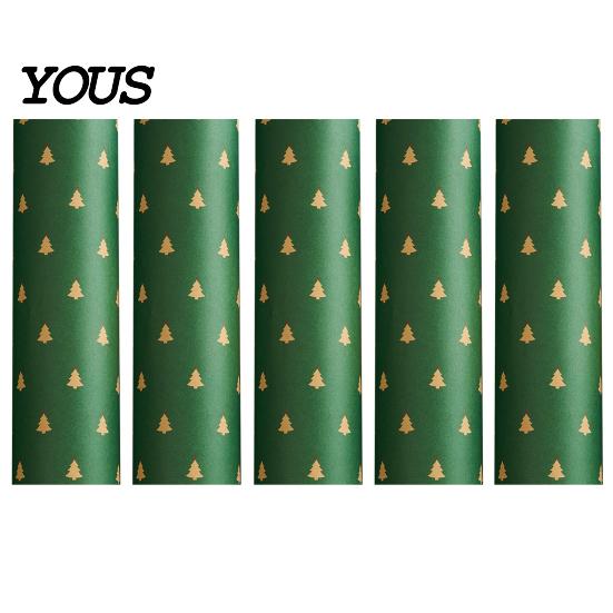 Santa Claus Pattern Gift Wrap 5 Sheets Christmas Wrapping Paper Set, Large with Birthday Packaging Supplies Double-Sided Tape And Bows, Snowflake