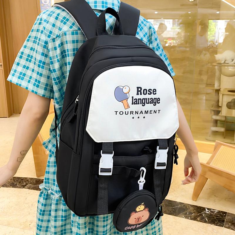 Four-Piece Backpack Set Schoolbag for Primary and Middle School Students Women's Large Capacity Backpack