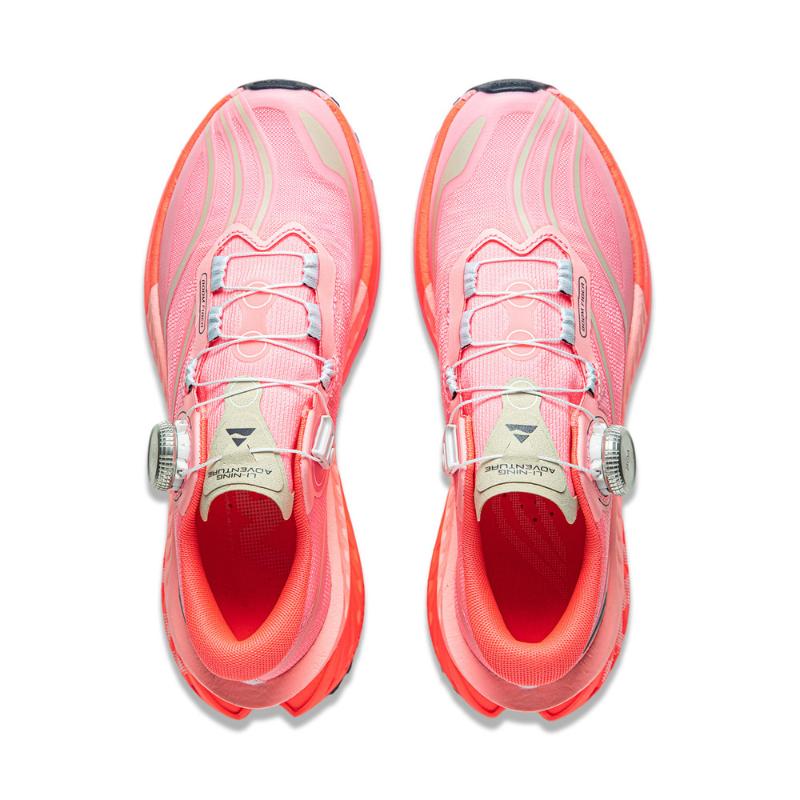 Li Ning Lu Pro Lightweight Comfortable Fashion Shock Absorbing Non-Slip Rebound Low-Top Trail Running Shoes Women sneaker Pink ARNU002-6