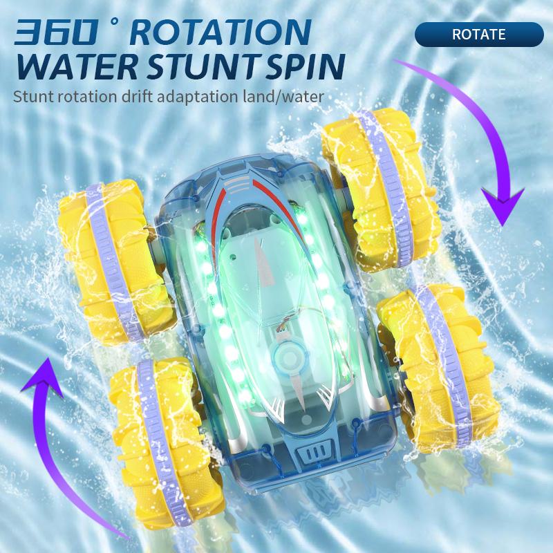 Rc Stunt Car 2.4G Remote-Controlled Cars Waterproof Gesture Radio-Controlled Cool Lights Multi-Mode Amphibious Vehicle Toys Kids