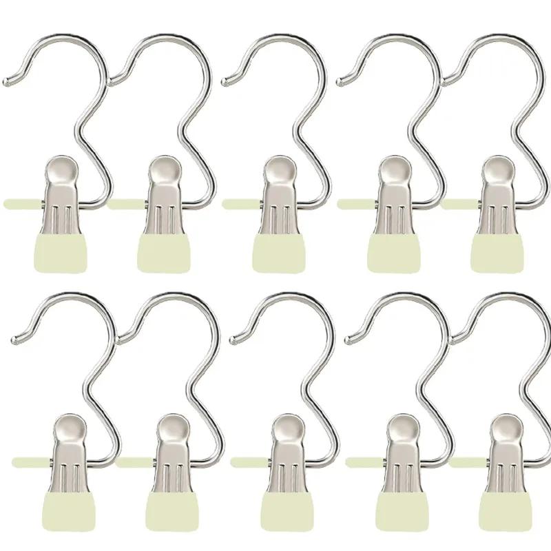 10PCS Clothespins Laundry Clothes Pegs Hook Portable Hanging Clothes Clip Pants Socks Storage Clip