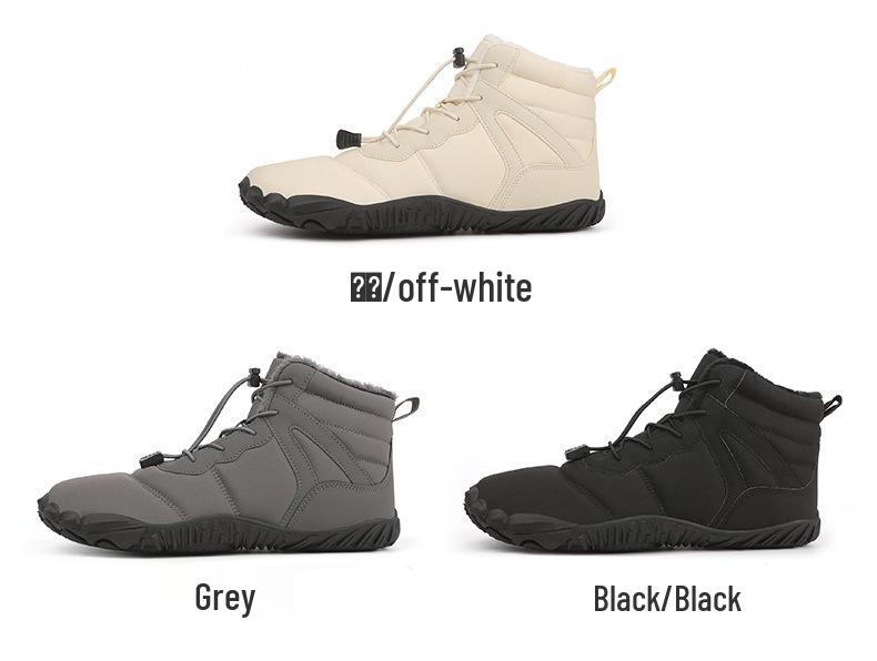 Unisex Mid-Top Winter Snow Boots: Thickened Velvet, Non-Slip Outdoor Hiking Shoes