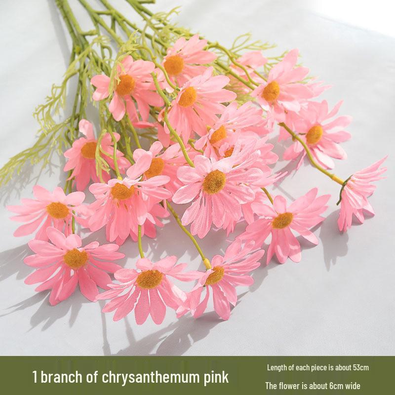Daisy & Chrysanthemum Artificial Flower Bouquet: 5-Head Chamomile for Wedding, Home, Photography Decor