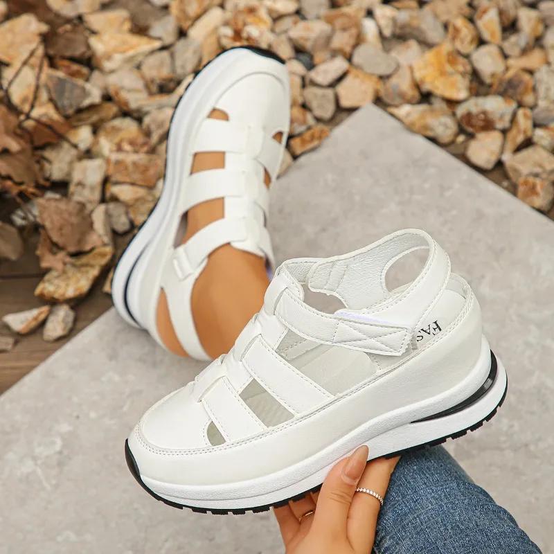 Ladies Shoes High Quality Buckle Strap Closed Toe Office Sandals