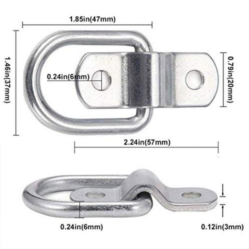 1-10Pcs D Rings with Screws Tie Down Anchors Ring Pull Hooks Iron Lashing Ring Fastener For Car Boat Cargo Trailer Vehicles RV