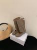 Inner height increase French bow ballet single shoes women's cool boots autumn new