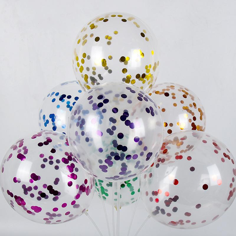 10/20/50 Pcs Colorful Confetti Balloons 12 Inch Transparent Sequin Balloons Wedding Birthday Balloons Festival Decoration Ballon 5