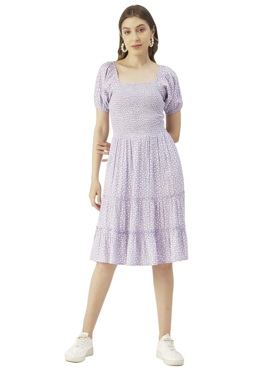 

Moomaya Багаторівневе плаття з квадратним вирізом, літнє розкльошене плаття до коліна XS фіолетовий