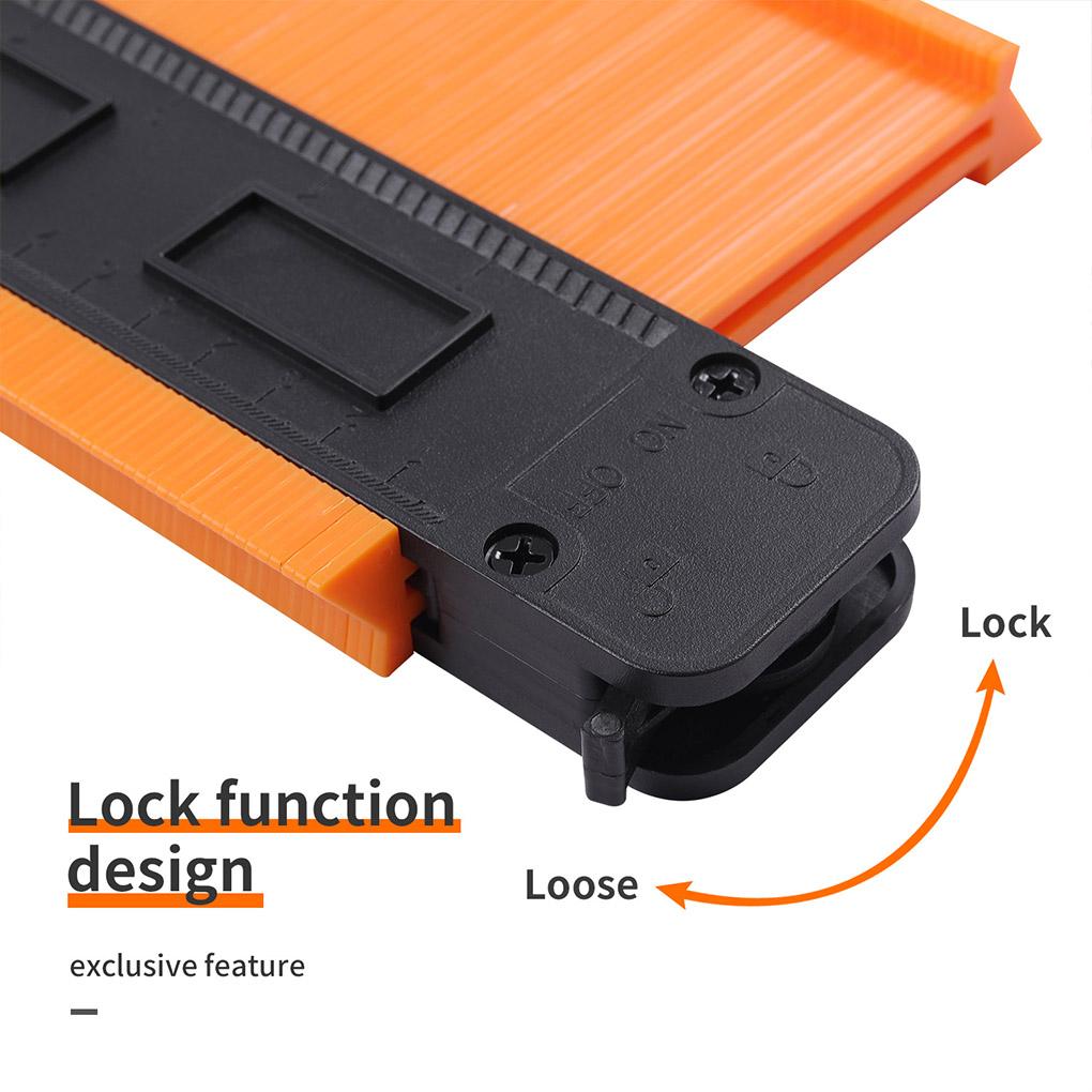 Wood Edge Shaping Profile Gauge Tiling Wood Measure Ruler with Lock 10 Inch