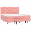 3138048 vidaXL Divan Bed with Mattress Pink 200x200 Cm Velvet