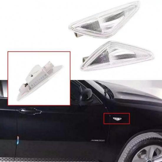 1Pair Clear Lens LED Side Marker Lights for BMW X3 X5 X6 E70 E71 F25 Turn Signal Marker Light