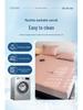 A-Class High-End Embroidered Summer Mat Set: Ice-Cool, Modern Minimalist, Solid Color, Fitted Sheet Style.