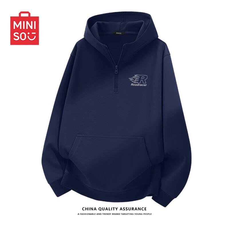 

MINISO Men s Heavyweight Half-Zip Hooded Sweatshirt 3XL