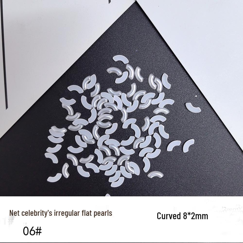 Mini Nail Art Pearls: Irregular Heart, Water Drop, Moon Flat Back Rhinestones for DIY Handmade Nail Jewelry