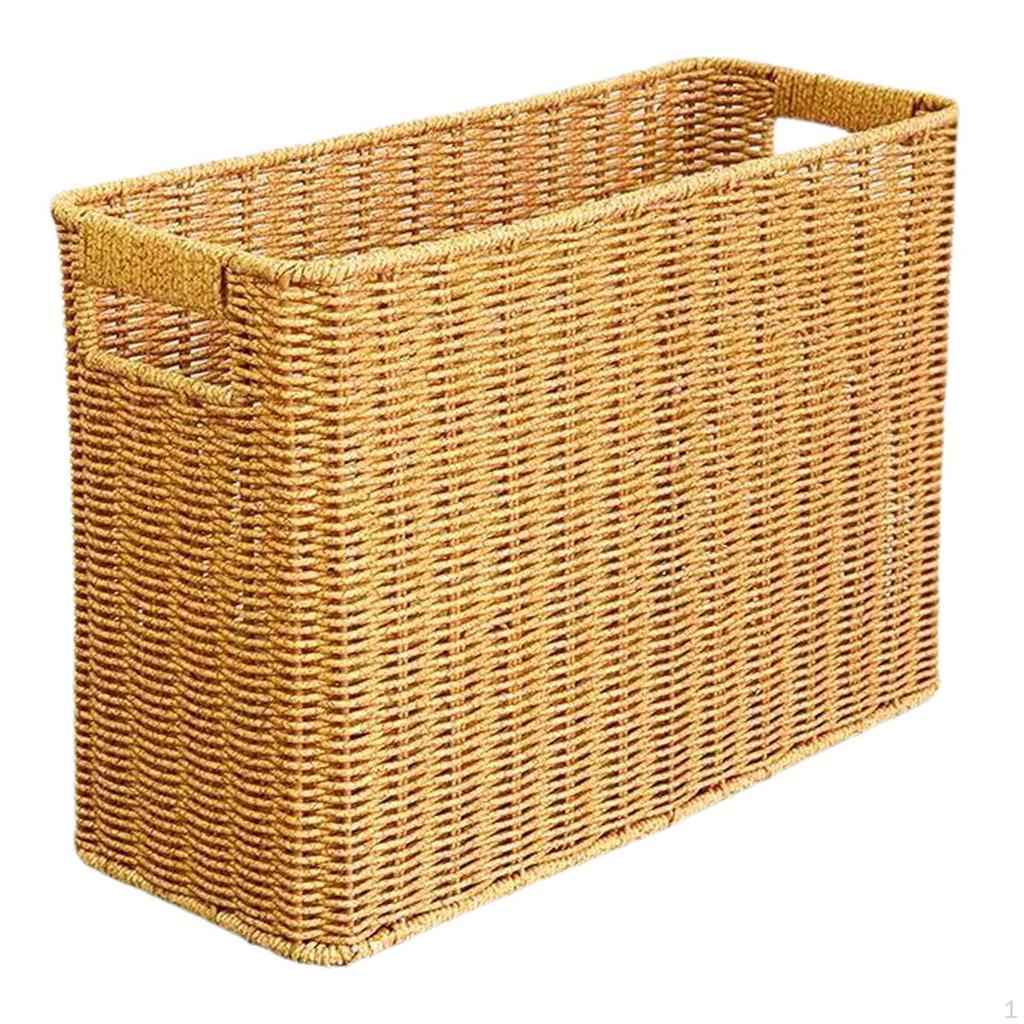 Narrow Basket Bin Brown Decor Lightweight Space Saving Versatile Toy Baskets Storage for Bedroom