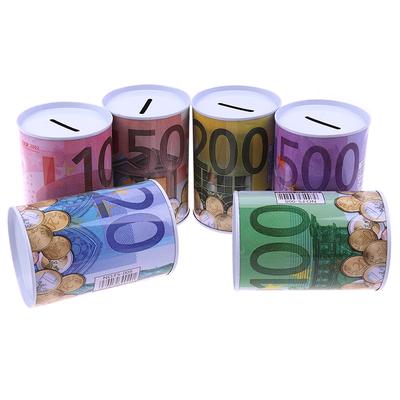 1Pc Euro Dollaro Salvadanaio Cilindro Sicuro Salvadanaio Banche Per Monete Cassette Di Deposito