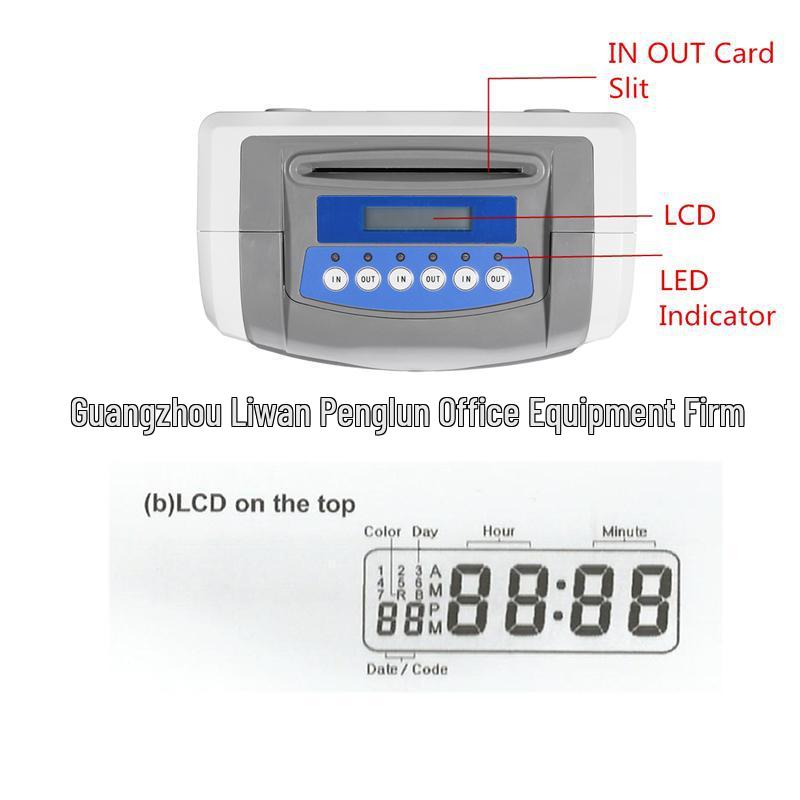 Dual-Color English Time Clock Card Machine for Cross-Border Attendance
