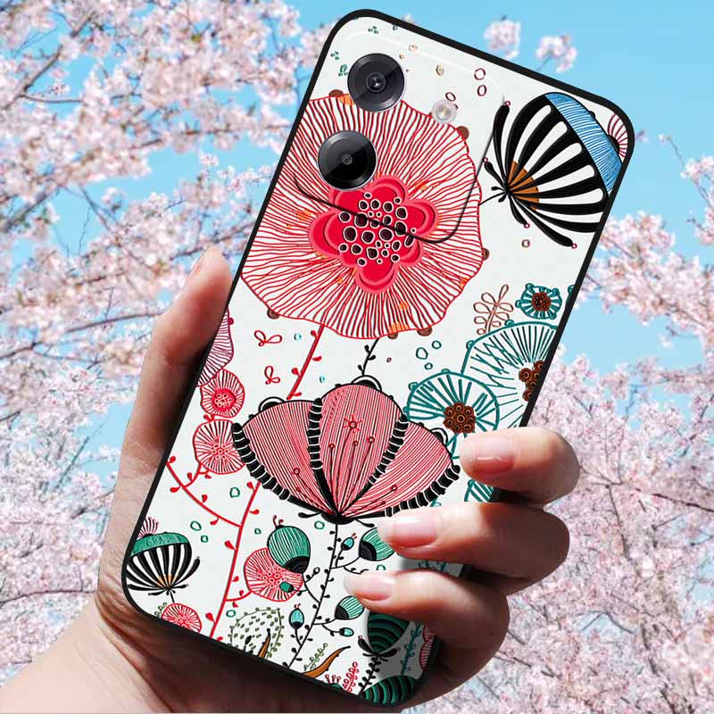 For Xiaomi Poco M7 Pro 5G Case 3D Relief Flower Emboss Soft Silicone various Flower For Poco M7 Pro 5G 3D CuteCartoon Cover Case