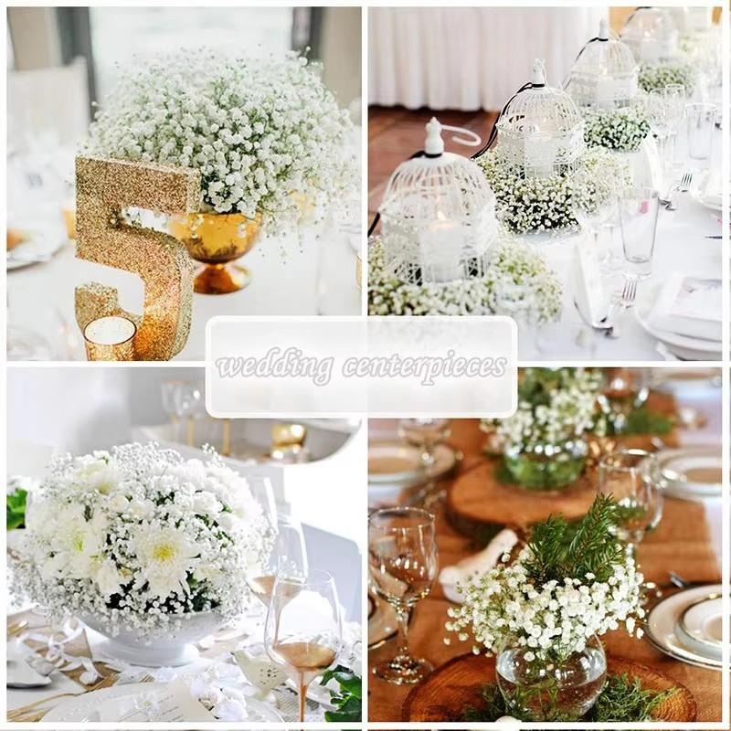 Umělé minihlavice Gypsophila Hortenzie Bílé květiny Svatební potřeby Domů DIY Dekor pro miminko Umělé květinové aranžmá