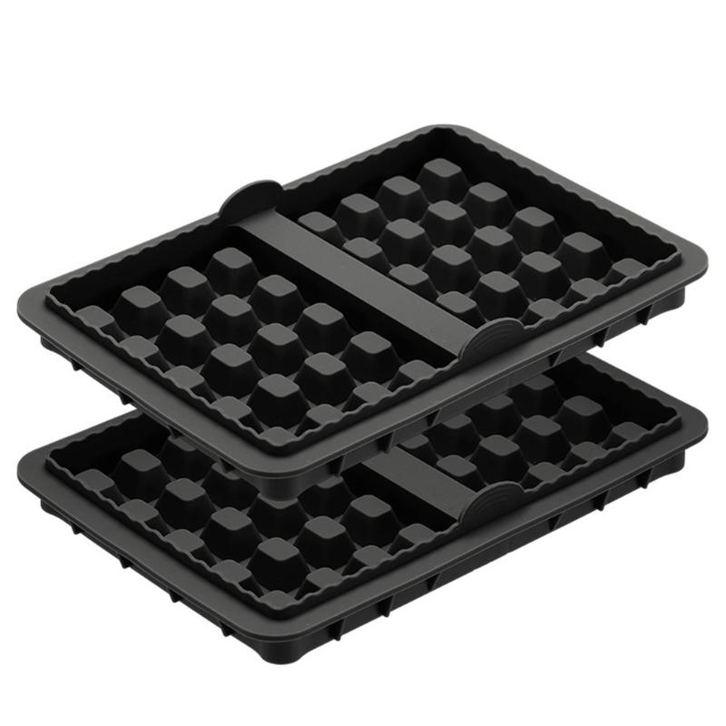 Set of 2 Silicone Waffle Molds Set Nonstick Baking Pan with Small Handle Silicone Baking Tray for Air Fryers and Oven