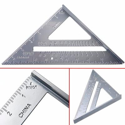 Règle triangulaire en aluminium pour chevrons, outil de mesure de charpentier à vitesse carrée