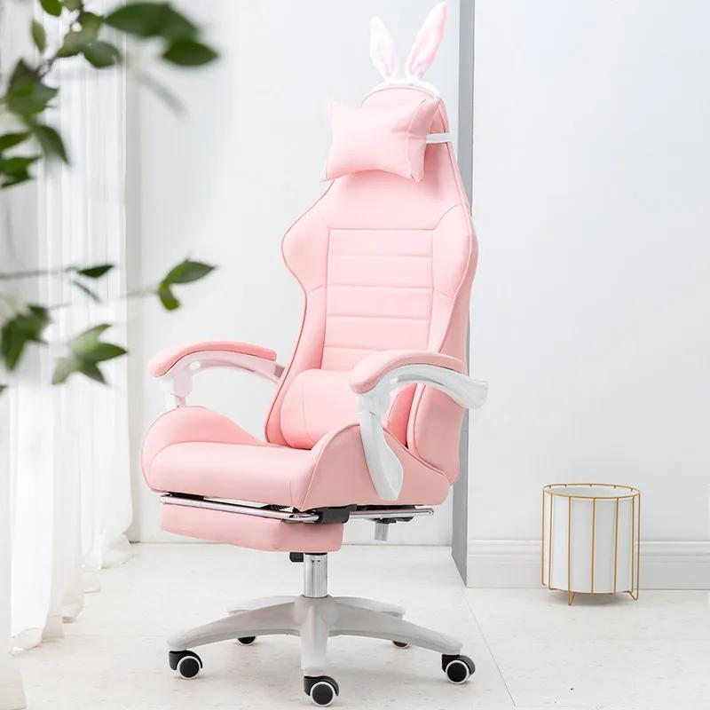 Macaron Series Ergonomic Gaming Chair - Swivel with Anchor for Girls, Live Stream/E-Sports