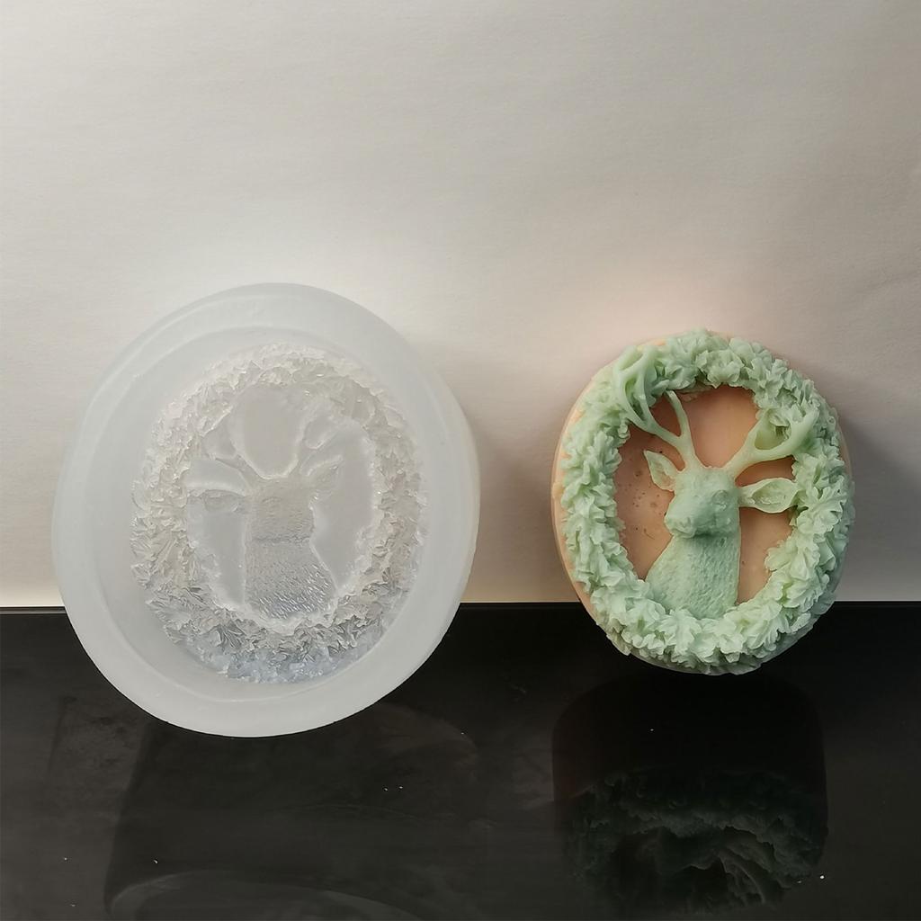 Moldes de Sabão de Silicone Formato de Guirlanda de Veado de Natal Artesanato DIY Moldes de Sabão Artesanais Moldes de Vela Suprimentos para Fazer Sabão Manual