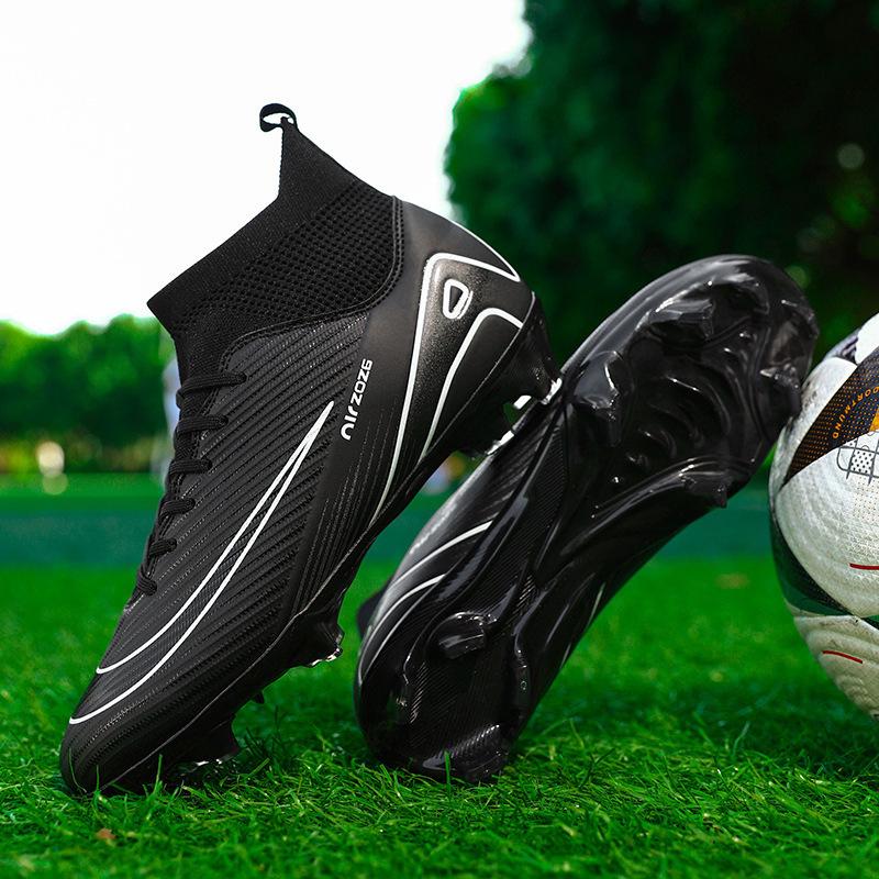 New High-top Football Shoes for Boys and Girls with Broken Nails TF Adult Ag Spikes Competition Artificial Training Shoes