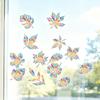 3 Sheets Rainbow Leaf Window Clings Prism Static PVC Window Decals for Bird Strike Prevention Reusable Window Sticker for Glass Doors Windows