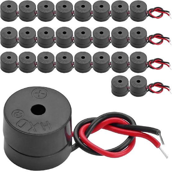26PCS Buzzer DC 3-12V Wired Connector Active Electronic Buzzer 85dB