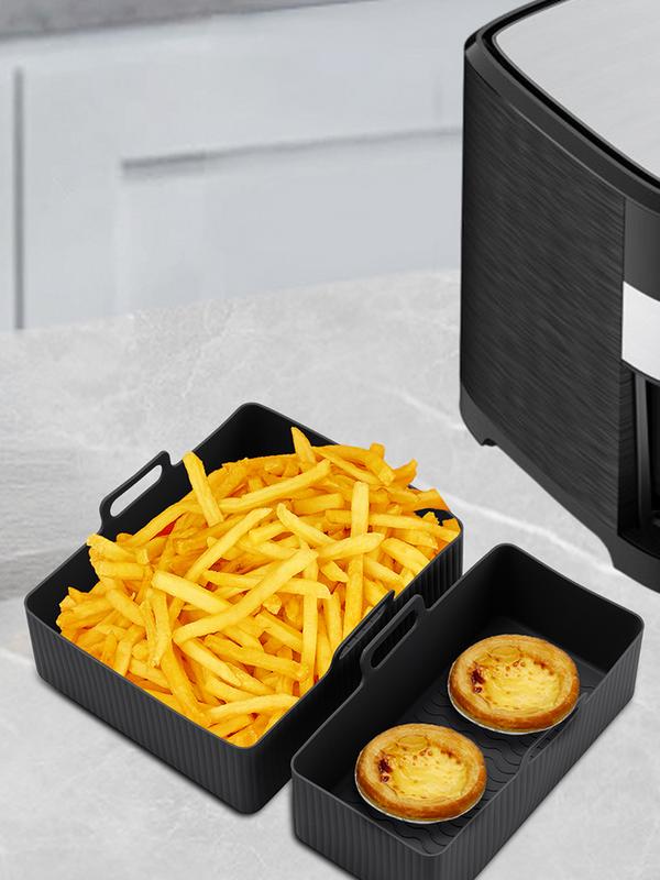 Air Fryer Silicone Tray Baking Basket Pizza Fried Chicken Airfryer Silicone Basket Reusable Airfryer Pan Liner Accessories