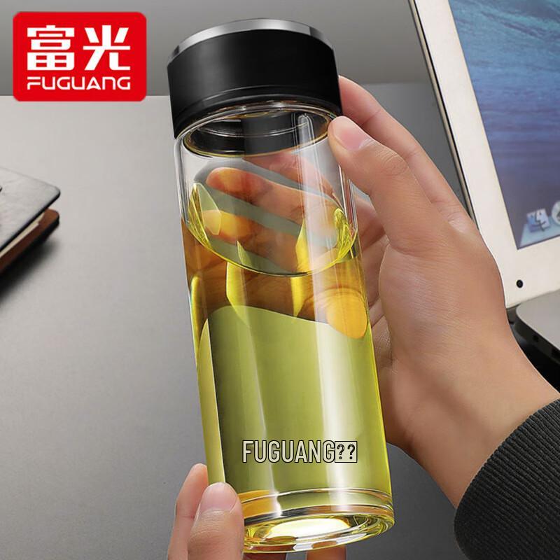 Fuguang G2116 Portable Leak-Proof Glass Water Bottle
