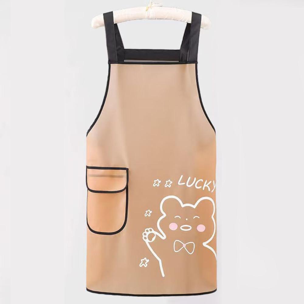 Cartoon Sleeveless Waterproof TPU Apron Dirt-Proof Transparent Oil Resistant Apron Lightweight Cleaning Aprons Kitchen Use