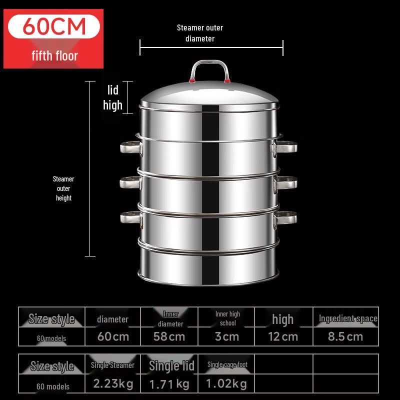 Commercial Stainless Steel Multi-Layer Steamer