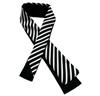[HANG OVER] [Made in Japan] Reversible Stripe x Solid Color Necktie, 5cm Wide, for Dance Costumes, Outfits, Square Tie (BlackWhite)