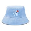 LOVE" Panama Flag Print Bucket Hat , Patriotic Men's Hat Reversible Fashion Beach Fishing Cap