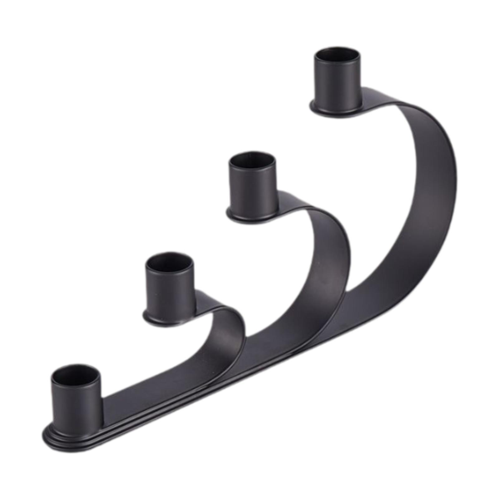 

Candle Holder Metal Four Layers Stylish Candlestick Holder Candleholder for Desktop Celebration Dinning Wedding Birthday чёрный