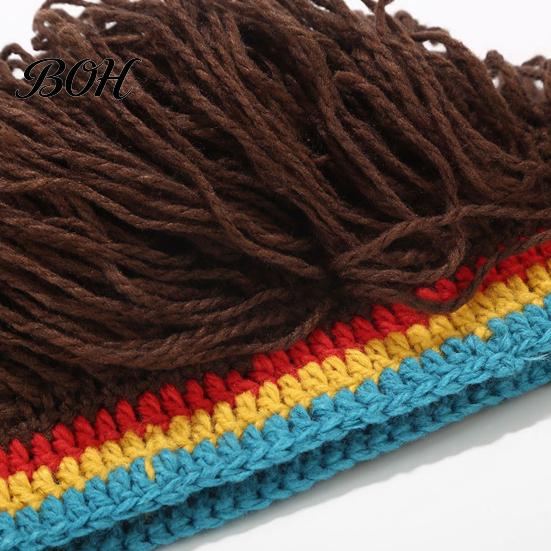Unisex Dreads Kapuzenmütze Hip Hop Stil, Einteilige Perückenmütze Gestrickt für Jungen und Mädchen Musikfestival Mütze Kappe, für Partys Festivals Halloween Tägliches Tragen Flexibel