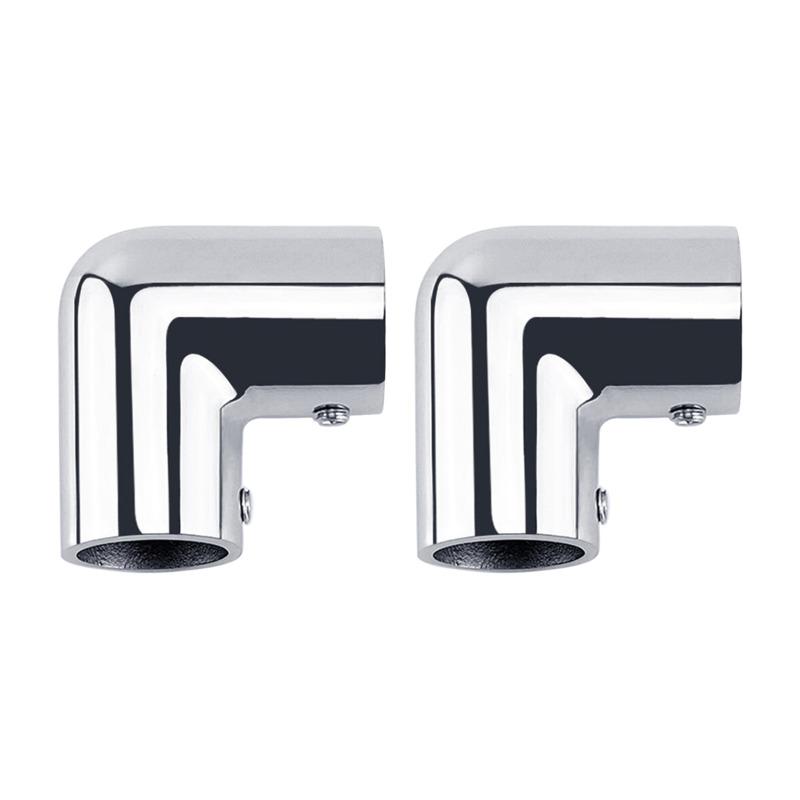 4PCS 2 Way Boat Hand Rail Fitting 22MM/25mm/30mm/32mm Stainless Steel 90 Degree Elbow Pipe Connector for Marine Yacht Boat Accessories