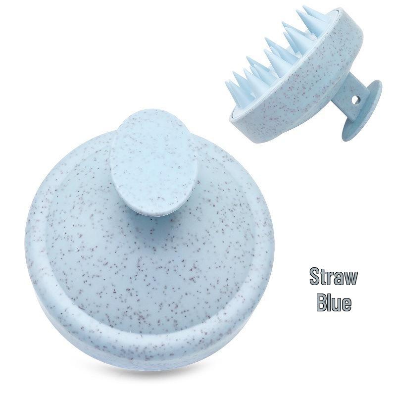Eco-Friendly Wheat Straw Scalp Massager: Soft Rubber Shampoo Brush for Men & Women