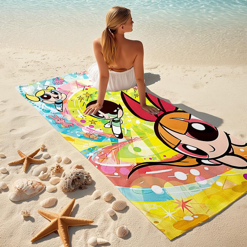 1pc Powerpuff Girls Adventure Microfiber Beach Towels Quick Dry Towel Sand Beach Towels Pool for Travel Swim Pool. S072101189