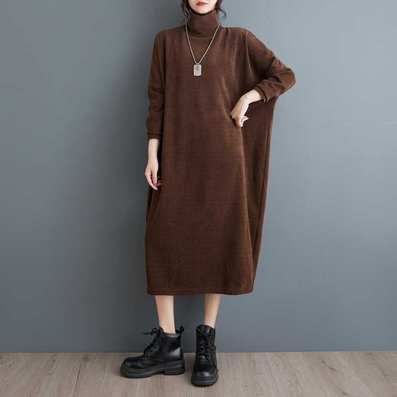 Autumn High-collar Fashion Slim Temperament Casual Long-sleeved Dress