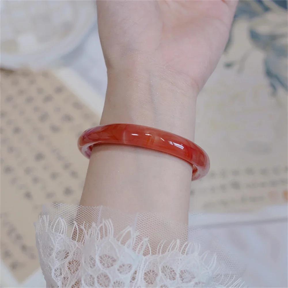 Green White Bracelet Elegant Gift Chinese Temperament Minimalist Popular Retro Charm Ink Round Bracelet Daily Simple Jewelry